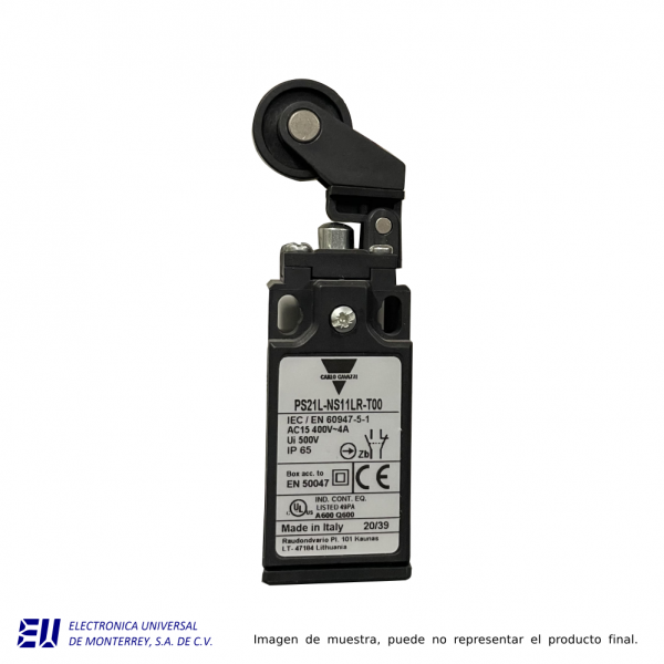 LIMIT SWITCH PLÁSTICO ROLDANA DE NYLON 1NA+1NC 10A - PS21L-NS11LR-T00