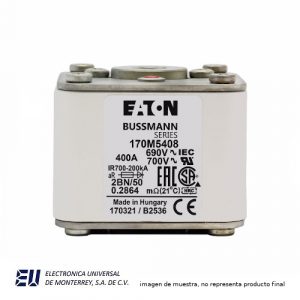 FUSIBLE SEMICONDUCTOR 400A 690V C/IND.PM CUCHILLAS EN MEDIO - 170M5408