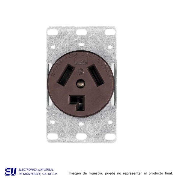 RECEPTACULO 3 POLOS, 3HILOS, 30A, 125/250V, COLOR CAFE - 38B-BOX