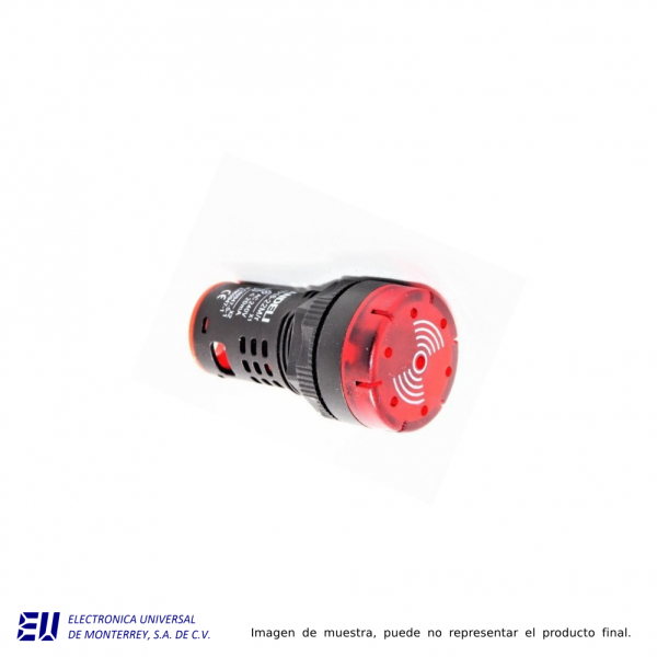 ALARMA CON LUZ ROJA Y SONIDO 22MM 24V CA/CD 85DB - AD1622M/RR24