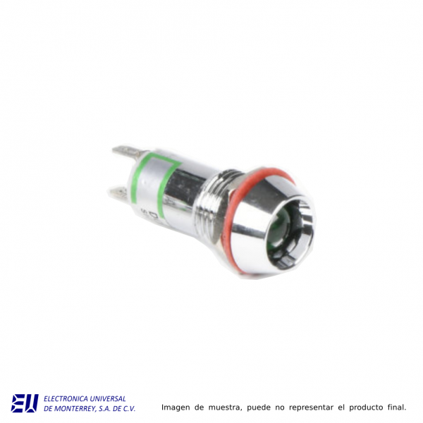FOCO PILOTO 10MM VERDE 24V METALICO - AD16C-10V24