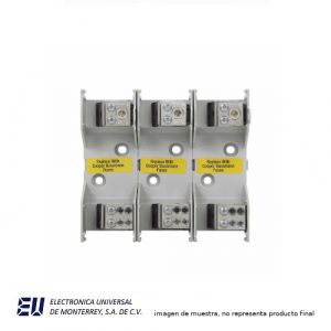 PORTAFUSIBLE CLASE J 3 POLOS 600V CON BLOCK DE DISTRIBUCION INTEGRADO - JM60100-3MW14