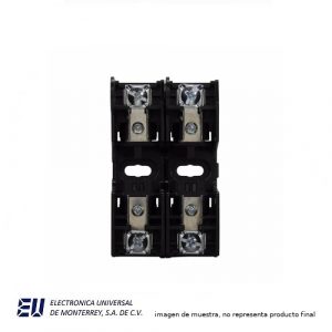 PORTAFUSIBLE MODULAR PARA FUSIBLES CLASE R, 30A 250V, 2 POLOS, TERMINAL DE PLACA DE PRESIÓN - RM25030-2PR