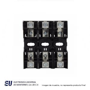 PORTAFUSIBLE MODULAR PARA FUSIBLES CLASE R, 30A 250V, 3 POLOS, TERMINAL DE TORNILLO - RM25030-3SR
