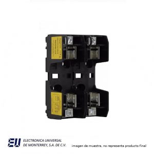 PORTAFUSIBLE MODULAR PARA FUSIBLES CLASE R, 60A 250V, 2 POLOS, TERMINAL DE CAJA - RM25060-2CR
