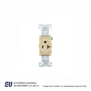 RECEPTACULO C/TIERRA 20A  125V MARFIL NEMA 5-20R - 1877V-BOX