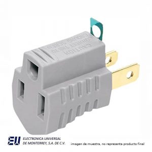 ADAPTADOR PARA CLAVIJA DE 3 A 2 POLOS - 419GY-BU