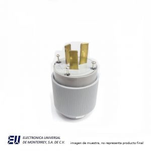 CLAVIJA 50A 125/250V 3P 3H ENTRADA RECTA AUTOGRIP GRIS - 4524N