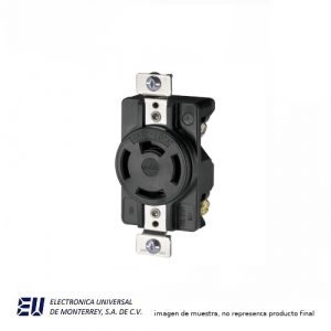 RECEPTACULO SENCILLO 4 POLOS MEDIA VUELTA 20A - 7410B