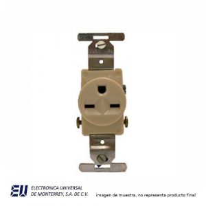 RECEPTACULO 15A 250V 2P 3H A TIERRA, MARFIL - 816V-BOX