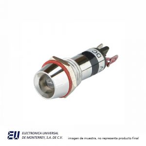 FOCO PILOTO 10MM ROJO 24V METALICO ad26c-10 - AD16C-10-R24