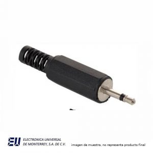 PLUG 2.5MM PLASTICO MONO NEGRO - HC250-165