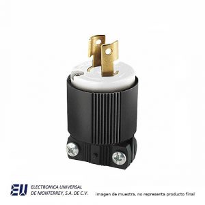 CLAVIJA MEDIA VUELTA GRADO INDUSTRIAL, 20A 250V, 2 POLOS, 2 HILOS, L2-20 - CWL220P