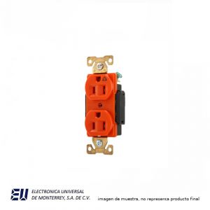 RECEPTACULO NARANJA TIERRA AISLADA  15 AMP. - IG5262RN