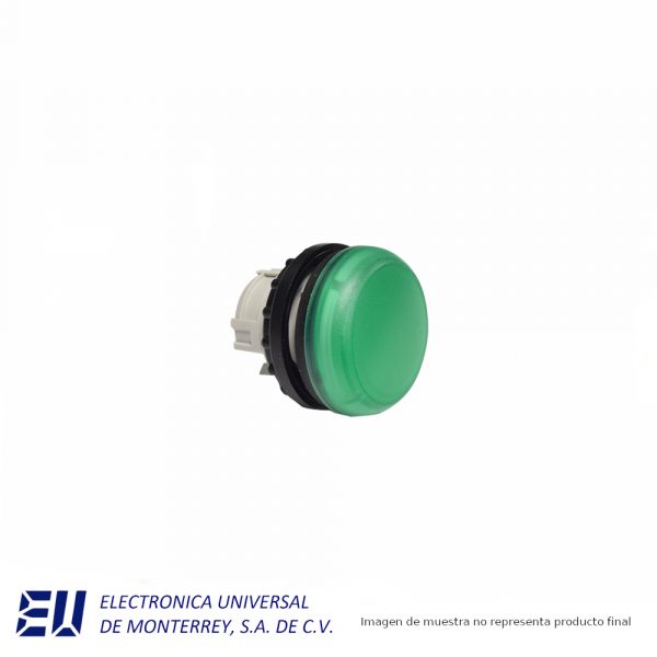 CABEZA PARA PILOTO SERIE M22 EATON 22.5MM VERDE S/CLIP - M22-L-G