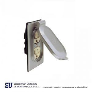 RECEPTA DUPLEX 15 A, 250 V; 2P, 3H, NEMA 5-15 C/PLACA INTERP - M5650WP