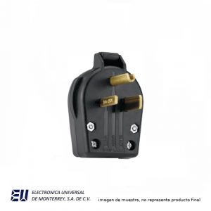 CLAVIJA HEAVY DUTY 2P 3H 30A 250V, VINIL NEGRA - S42-SP