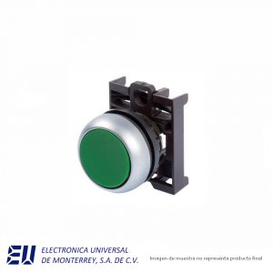 CABEZA DE BOTON PULSADOR RASANTE 22MM VERDE MOMENTANEO - M22-D-G