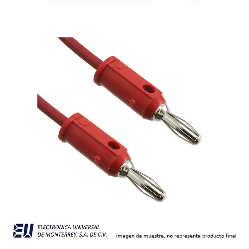 Conector Banana Macho Apilable B en Ambos Extremos, 18, Rojo