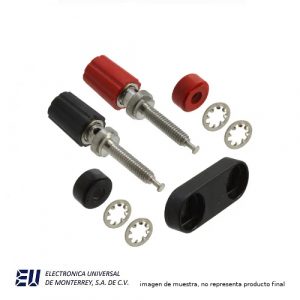 BINDING POST DOBLE P/MINIBANANA,AISLADO ROJO 5 AMPS. - POMONA 2440-0