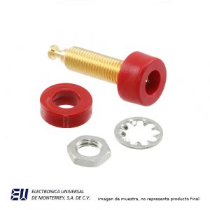 CONECTOR BANANA HEMBRA ORO P/PANEL ROJO GRO - POMONA 2854-2