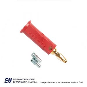 CONECTOR BANANA MINIATURA MACHO ROJO NEGRO 5 AMPS. - POMONA 2944-2