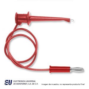 CONECTOR MINIGRABBER A BANANA MACHO ROJO 60" RG-174 - POMONA 4650-36-2