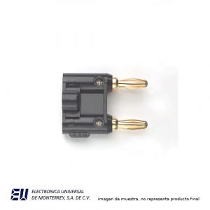 CONECTOR BANANA DOBLE P/ ALTA TEMP. AZUL NEGRO - POMONA 4898-6