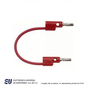 CONECTOR BANANA CON CABLE DE 36" P/PATCH CORD ROJO - POMONA B-36-2