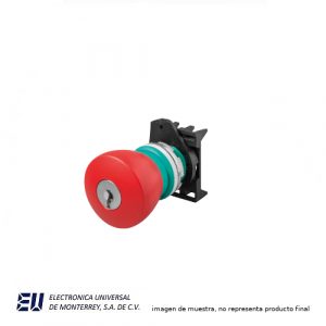 BOTON DE HONGO ROJO PLASTICO CON CON LLAVE 22MM - PPFN1C4NX