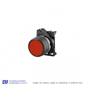 BOTON PULSADOR ROJO 22MM + CLIP ILUMINADO - PPRL1CL