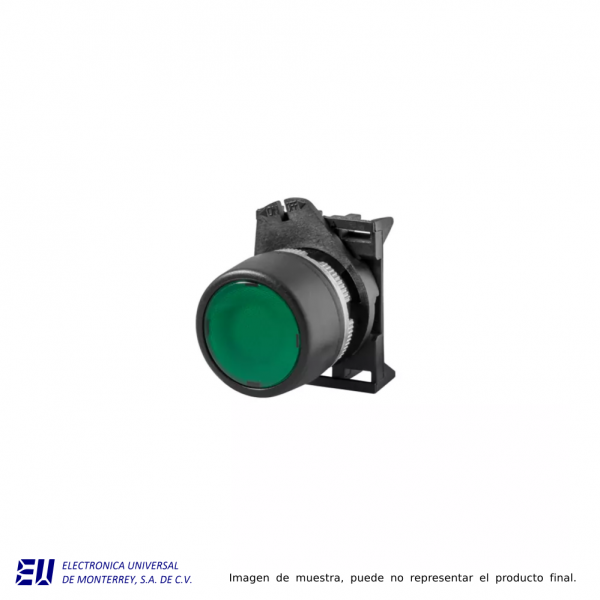 BOTON PULSADOR VERDE 22MM + CLIP ILUMINADO - PPRL2CL