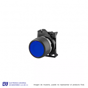 BOTON PULSADOR AZUL 22MM + CLIP ILUMINADO - PPRL4CL