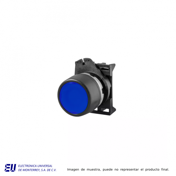 BOTON PULSADOR AZUL 22MM + CLIP ILUMINADO - PPRL4CL