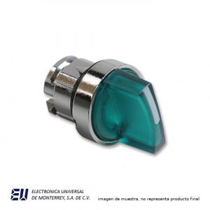 CABEZA PARA SELECTOR 22MM ILUMINADO VERDE 2POS. MOMENTANEO METALICO - ZB4BK1433