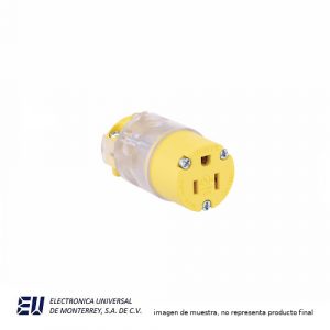 CONECTOR ILUMINADO 15A 125V 2 POLOS 3H, NEMA 5-20R - 515CLTY-F