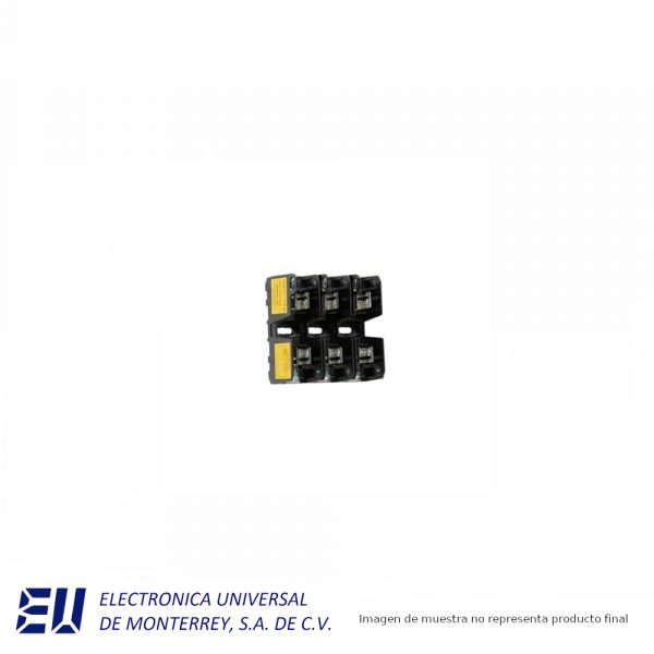 Base Portafusible Modular, Clase J, 600 V, 3 Polos, 30 Amperes - JM60030-3SR