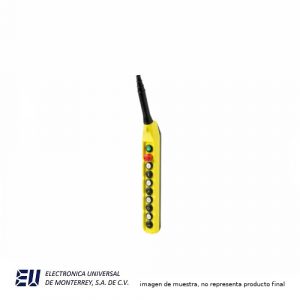 BOTONERA COLGANTE DE FILA UNICA CON 8 BOTONES PULSADORES PARA GRUAS VELOCIDAD UNICA - PLN10