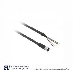 CABLE RECTO HEMBRA  4 PIN 2 HILOS TIPO M12 2 METROS NARANJA - ZE2M12-2