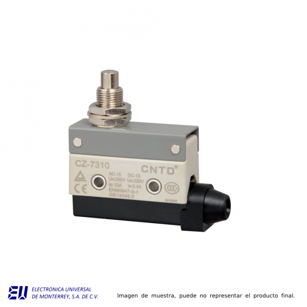 INTERRUPTOR DE LIMITE METALICO CNTD 10A 250V 1NA + 1NC CUBIERTA PLASTICO - CZ-7310
