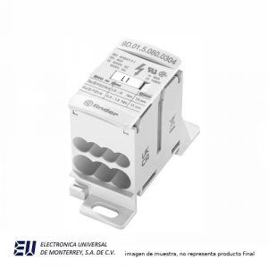 BLOQUE DISTRIBUCION 100VAC/1500VDC 80 AMP 7 CONEXIONES 3 ENTRADAS 14-6 AWG 4 SALIDAS 14-10 AWG  -  9D0150800304