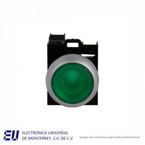 BOTON M22 22.5MM ILUMINADO EXTENDIDO VERDE  -  M22-DLH-G