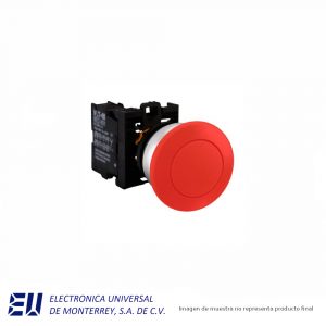 CABEZA DE BOTON M22 22.5MM HONGO MOMENTANEO ROJO - M22-DP-R