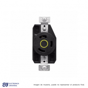 RECEPTACULO SENCILLO HART-LOCK 2P3H, 30A, 125VCA, NEMA L5-30, GRADO INDUSTRIAL, COLOR CODE AMARILLO - AHCL530R