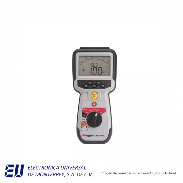 COMPROBADOR DE AISLAMIENTO MEGGER, 1kV, CAT IV, PI Y DAR - MIT410/2