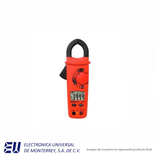 AMPERIMETRO DE GANCHO DIGITAL C/TEMPERATURA, 600A, CAPACIT. - MWAC75