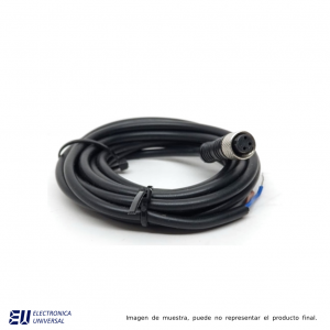 CABLE RECTO HEMBRA 3 PIN CONECTOR M8 CABLE 5 METROS COLOR NEGRO. - ZA08FAF03ST50