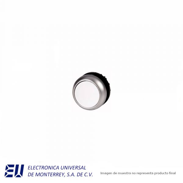 CABEZA DE BOTON PULSADOR RASANTE 22MM BLANCO MOMENTANEO - M22-D-W