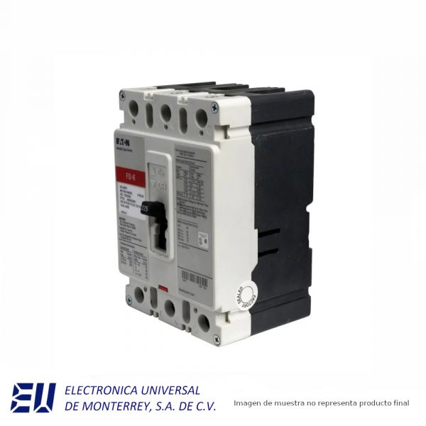 INTERRUPTOR TERMOMAGNETICO DE 3 POLOS SERIE C, 225 AMP, 600 VCA F FRAME EATON - FDB3225L