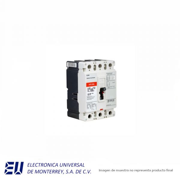INTERRUPTOR TERMOMAGNETICO DE 3 POLOS SERIE C, 20 AMP, 600 VCA 250 VCD EATON - HFD3020L
